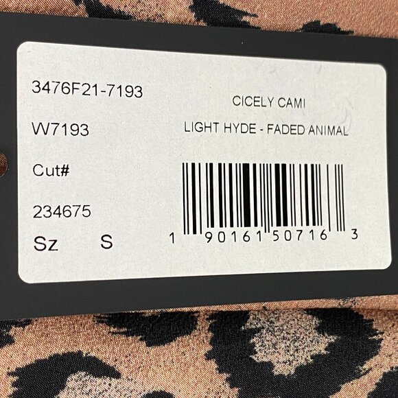 New! Paige Cicely Cami Light Hyde Faded Animal Size S - Picture 5 of 6